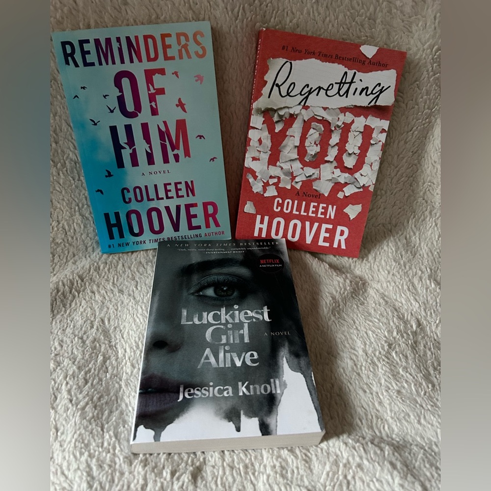3 books. Brand New. 2 Colleen Hoover. 1 Jessica Knoll.